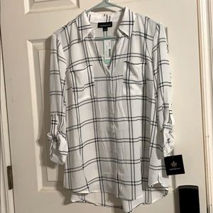 Plaid fortune + ivy top new with tags sz large